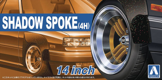 TUNED PARTS 29 SHADOW SPOKE 4H 14INCH 1/24 MDL KIT (NET) (C: