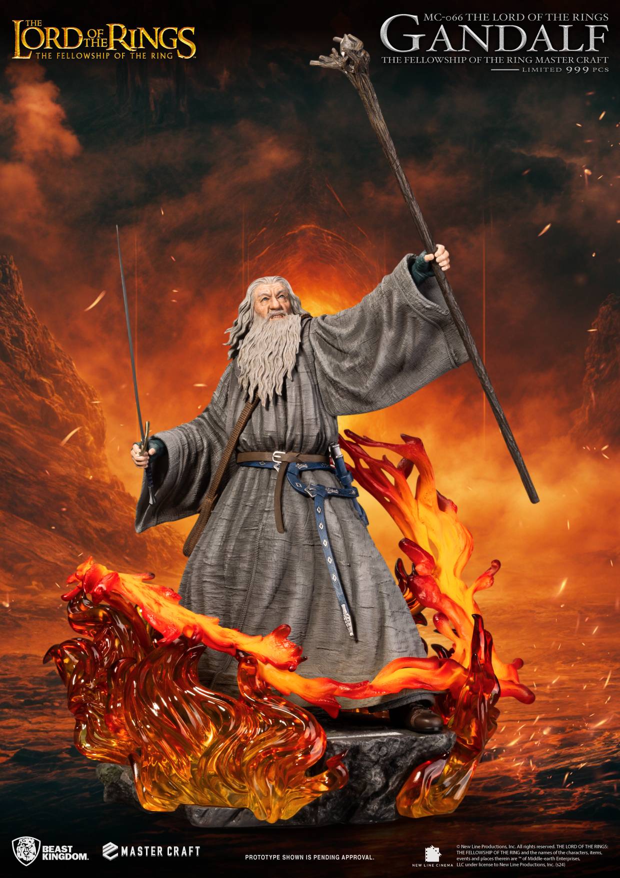 LORD O/T RINGS FELLOWSHIP MC-066 GANDALF MASTER CRAFT STATUE