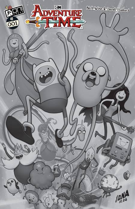 ADVENTURE TIME (2025) #1 CVR L 100 COPY INCV NAKAYAMA B&W