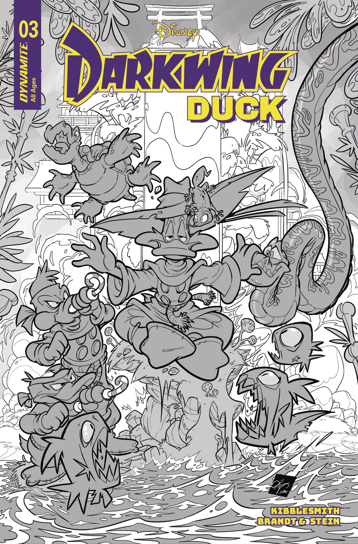 DARKWING DUCK #3 CVR H 10 COPY INCV CANGIALOSI LINE ART (C: