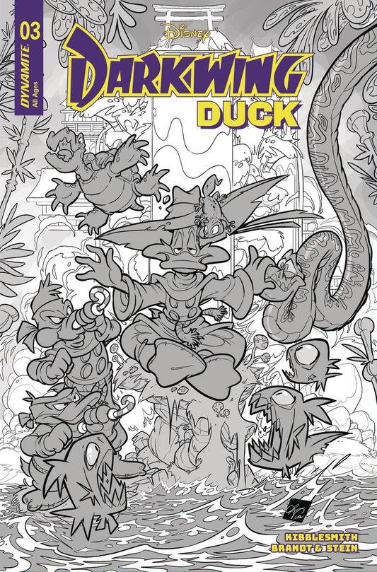 DARKWING DUCK #3 CVR H 10 COPY INCV CANGIALOSI LINE ART (C: