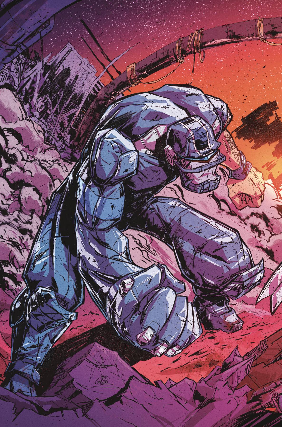 SILVERHAWKS #4 CVR O 15 COPY INCV COUSENS BATTLE DAMAGE VIRG