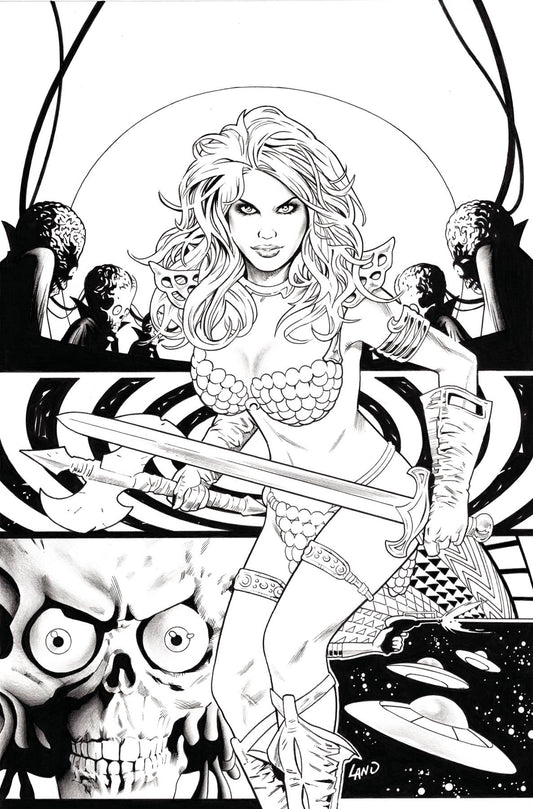 RED SONJA ATTACKS MARS #3 CVR F 10 COPY INCV LAND LINE ART V