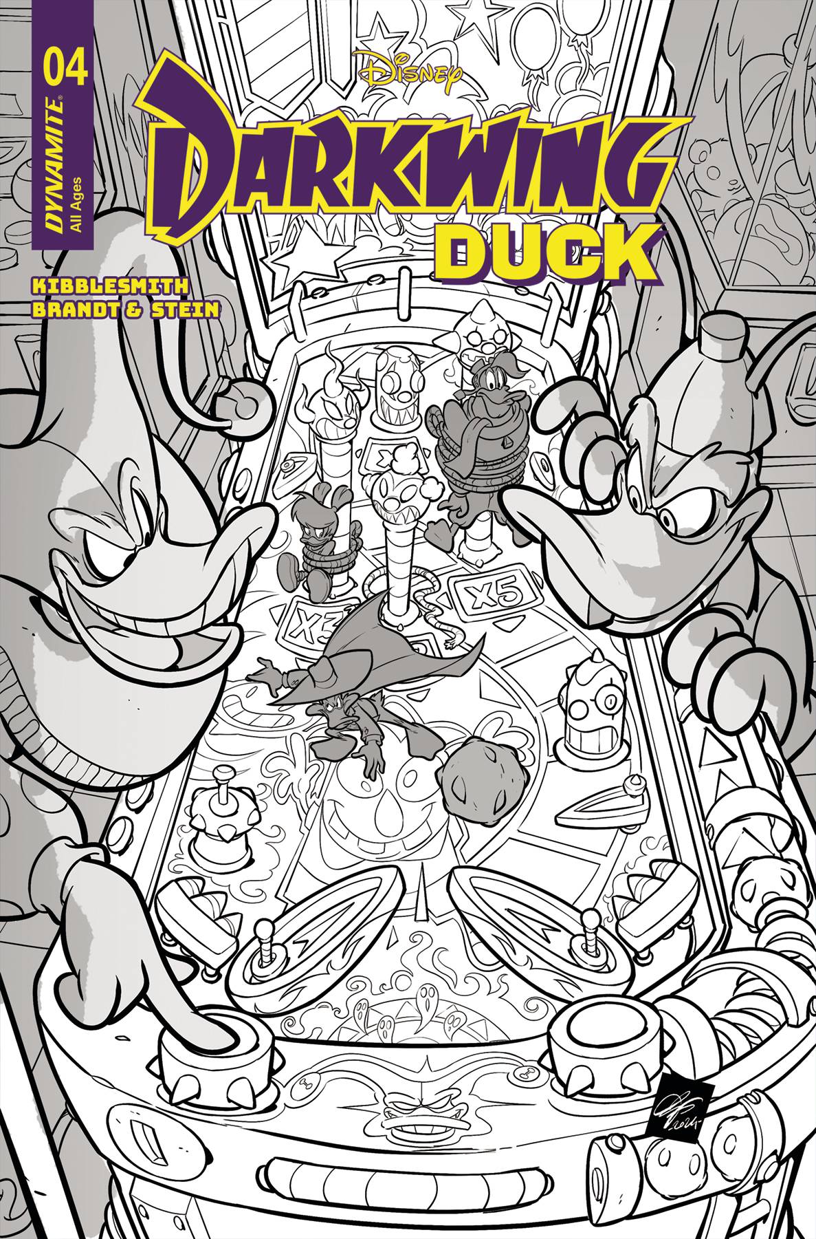 DARKWING DUCK #4 CVR H 10 COPY INCV CANGIALOSI LINE ART (C: