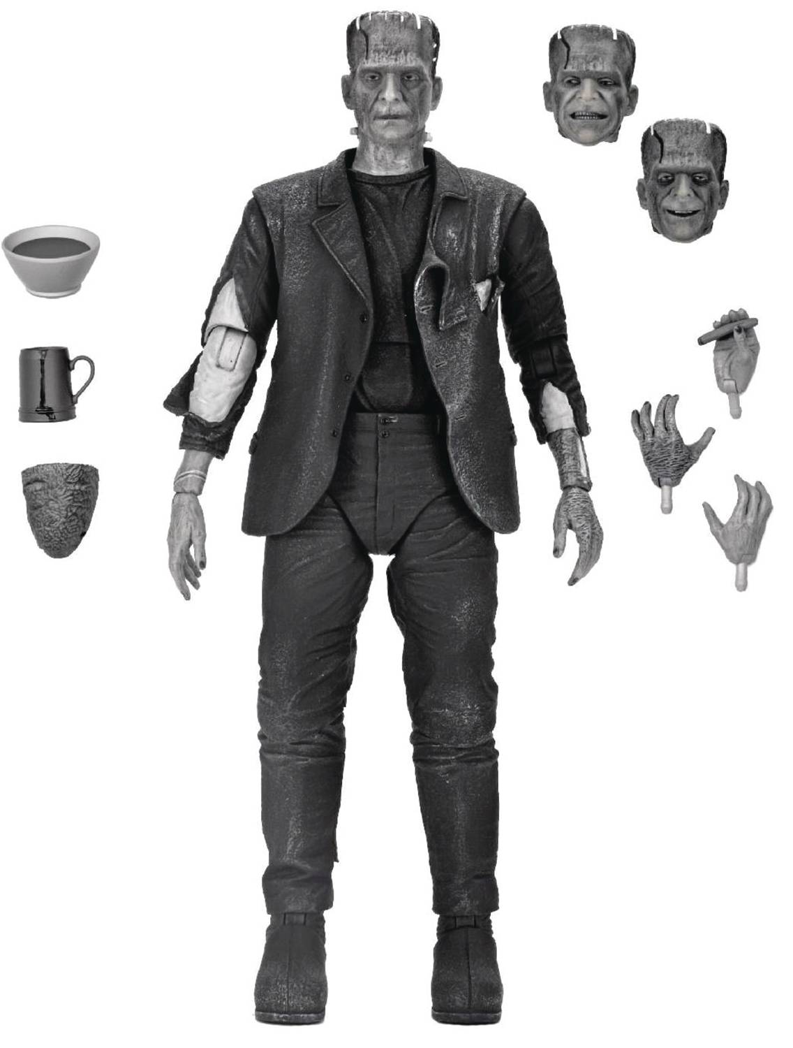 UNIVERSAL MONSTERS ULT BOF FRANKENSTEINS MONSTER B&W 7IN AF