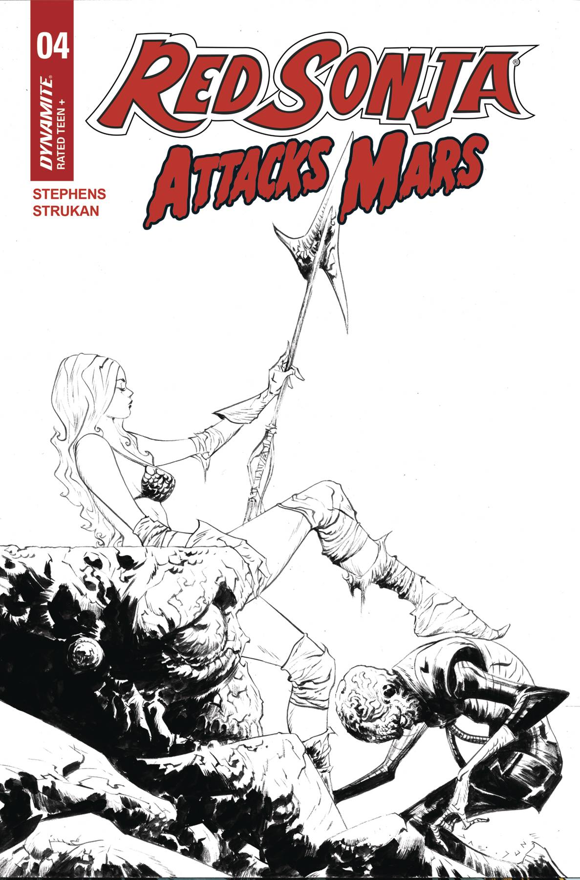 RED SONJA ATTACKS MARS #4 CVR E 10 COPY INCV LEE LINE ART