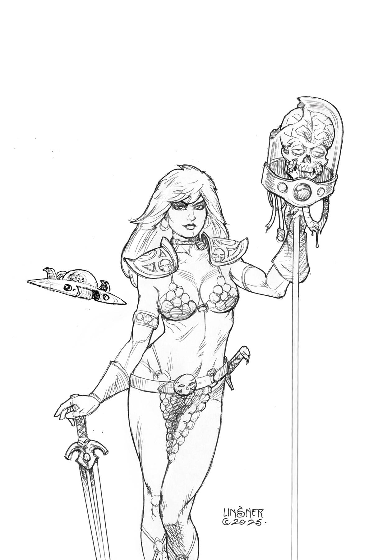 RED SONJA ATTACKS MARS #4 CVR I 20 COPY INCV LINSNER LINE AR