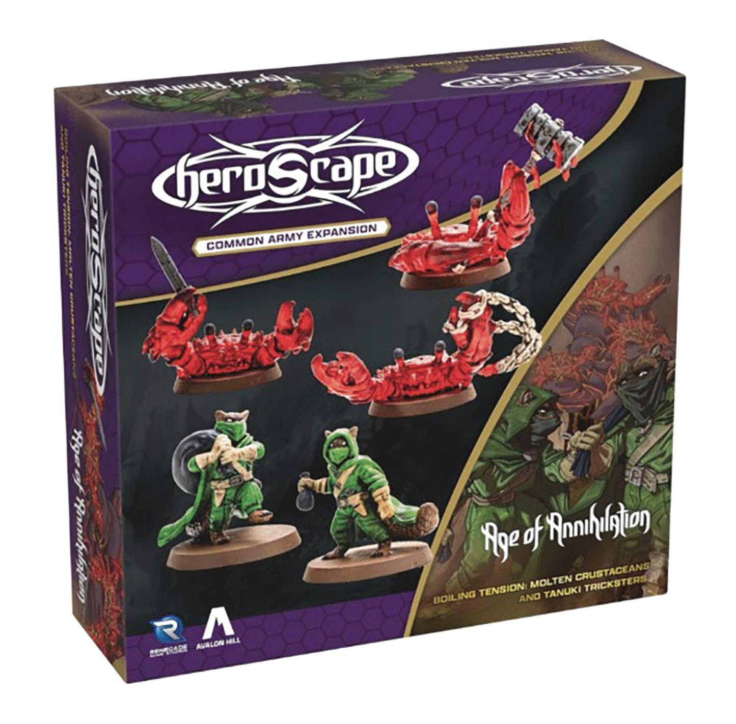HEROSCAPE MOLTEN CRUSTACEANS & TANUKI TRICKSTERS ARMY EXP (C