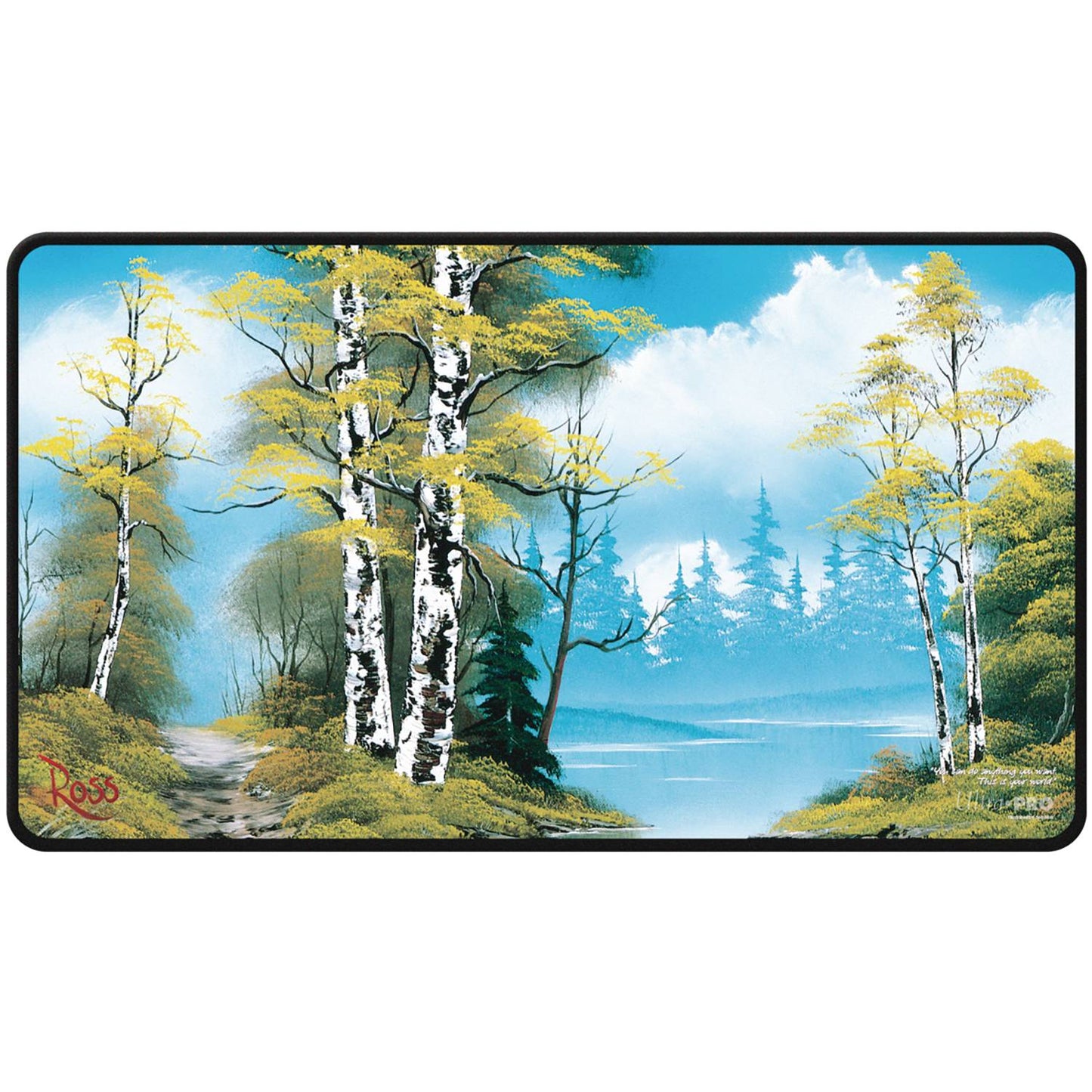 BOB ROSS LAKESIDE PATH BLACK STITCHED PLAYMAT (NET) (C: 1-1-