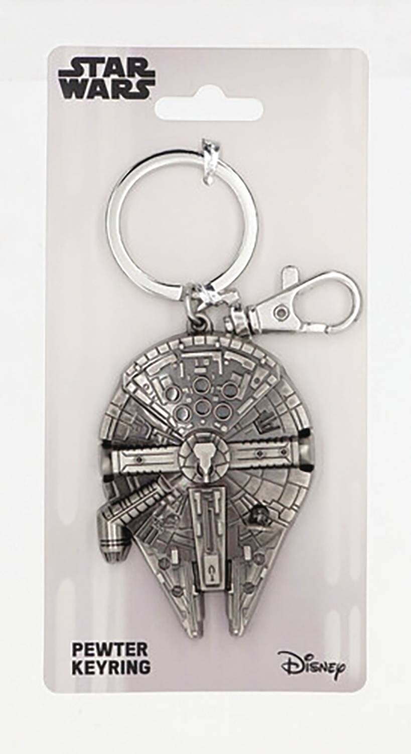 STAR WARS MILLENNIUM FALCON PEWTER KEYCHAIN (NET) (C: 1-1-2)