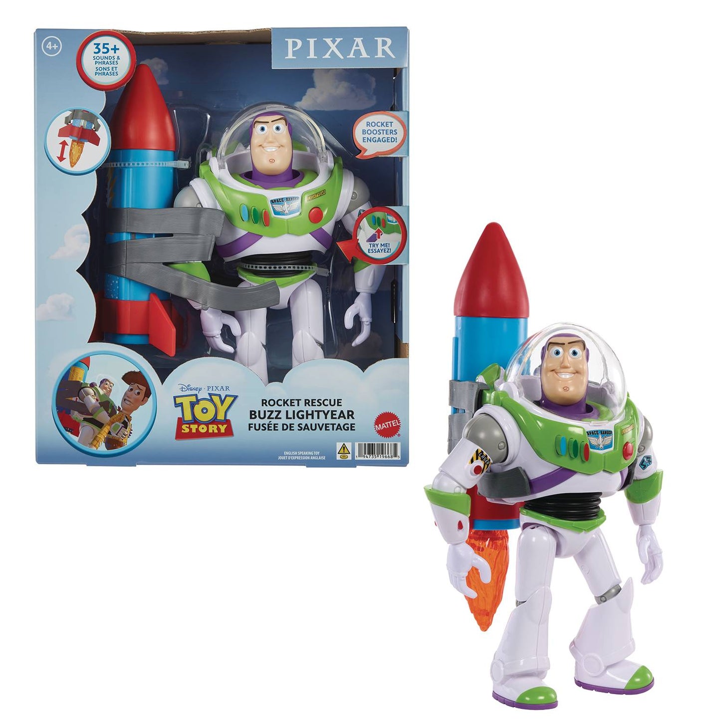 PIXAR LARGE SCALE FEATURE FIG BUZZ WITH ROCKET AF (NET) (C: