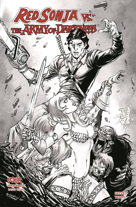 RED SONJA VS AOD #4 CVR G 10 COPY INCV SEELEY LINE ART