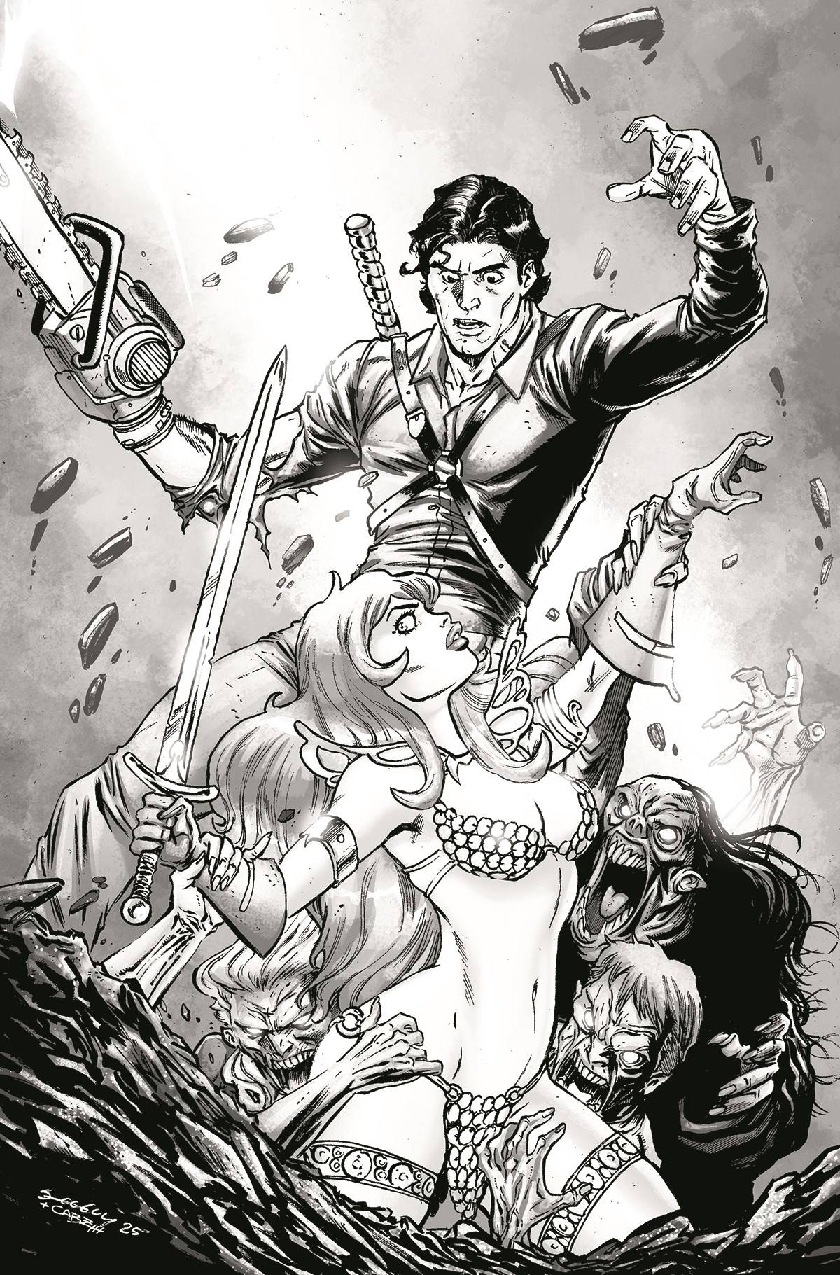 RED SONJA VS AOD #4 CVR I 15 COPY INCV SEELEY LINE ART VIRGI