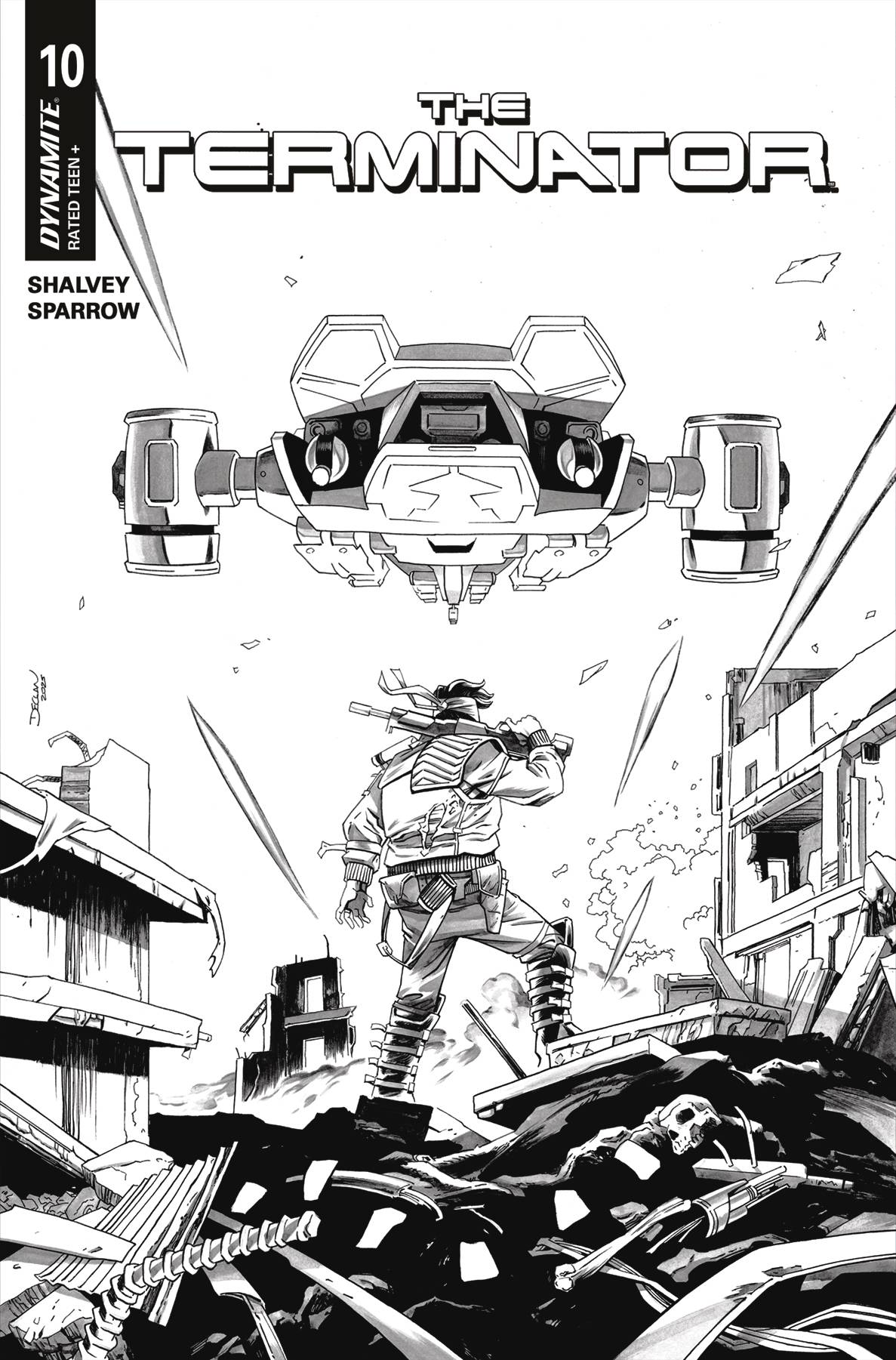TERMINATOR #10 CVR F 10 COPY INCV SHALVEY LINE ART