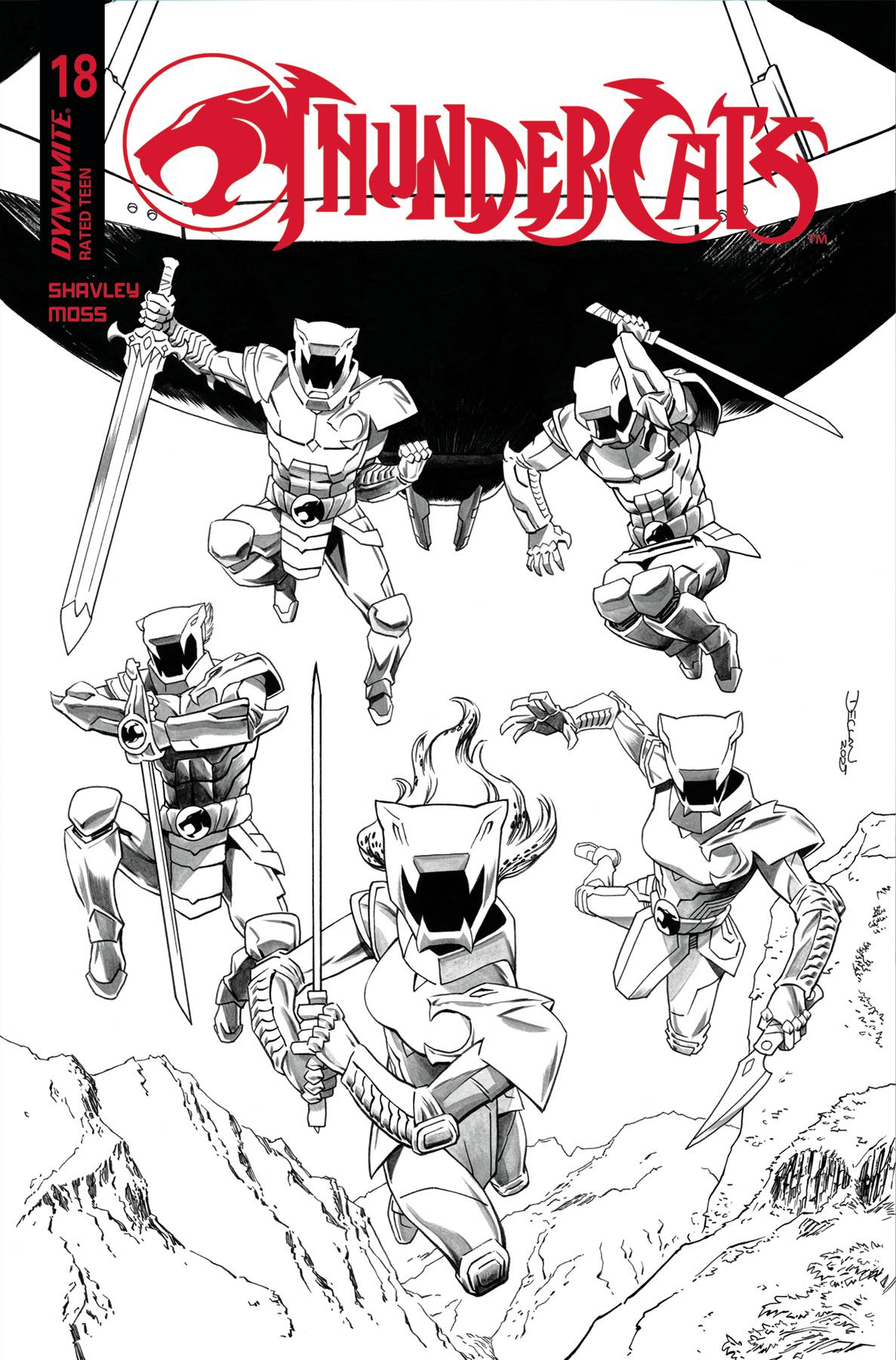THUNDERCATS #18 CVR N 10 COPY INCV SHALVEY LINE ART (C: 1-0-