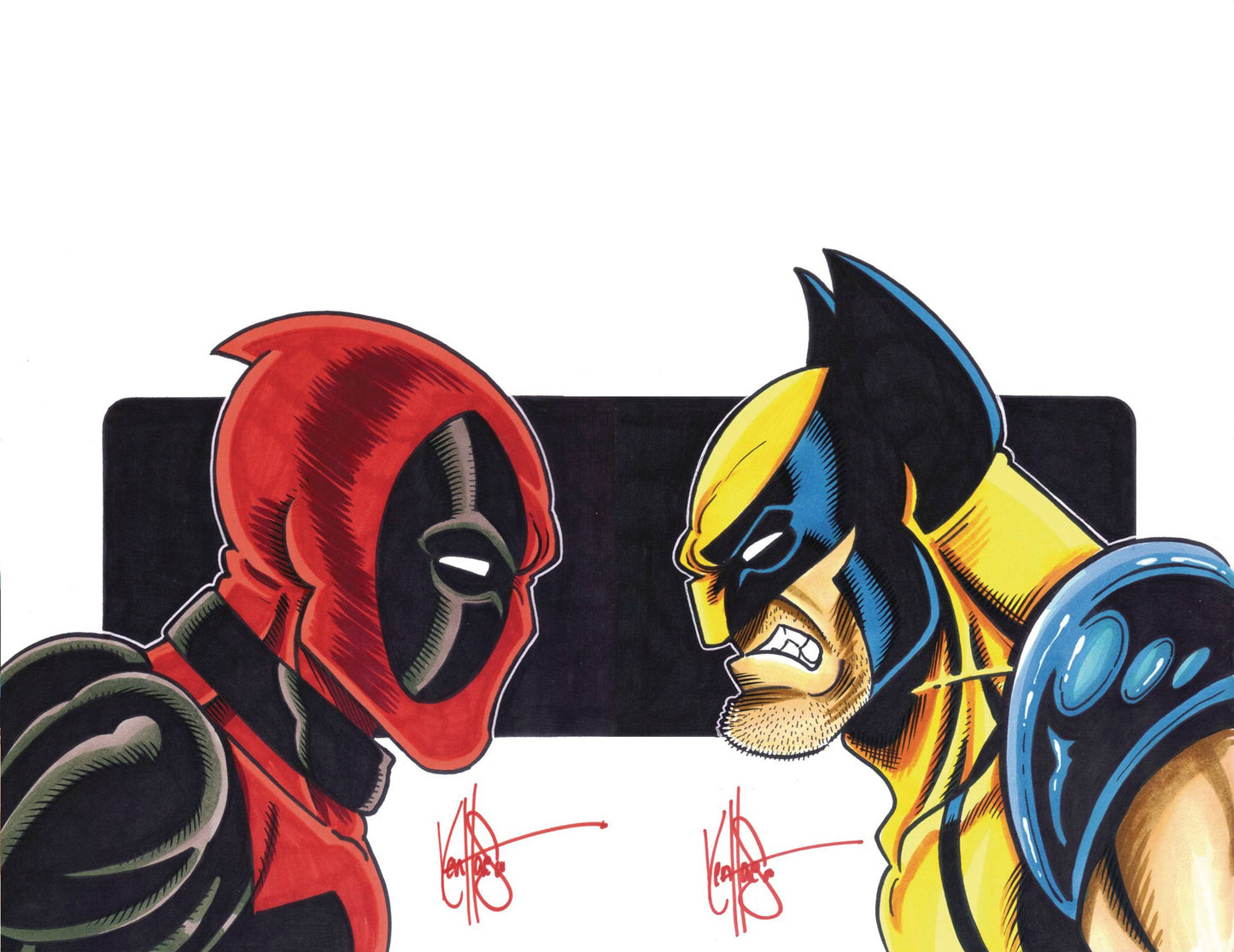 DF MARVEL CVR ART SGN & REMARK DEADPOOL WOLVERINE SKETCH (C: