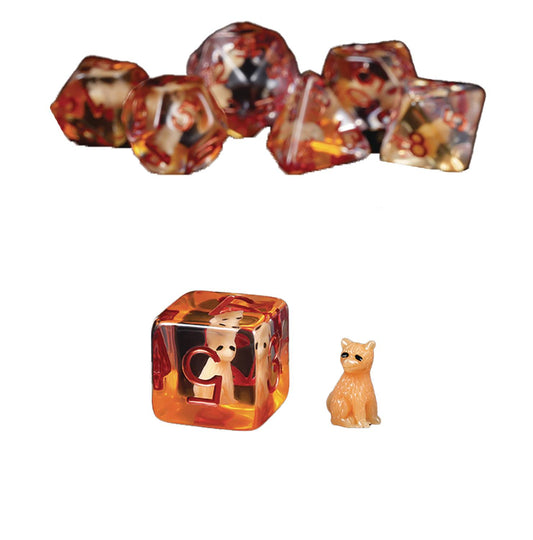 RESIN DICE FOX 7PC SET (NET) (C: 1-1-2)