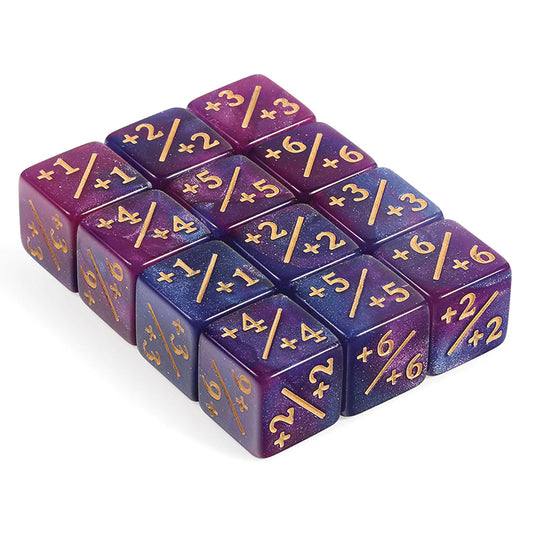 POSITIV/NEGATIVE DICE COUNTERS PURPLE 12PC SET (NET) (C: 1-1
