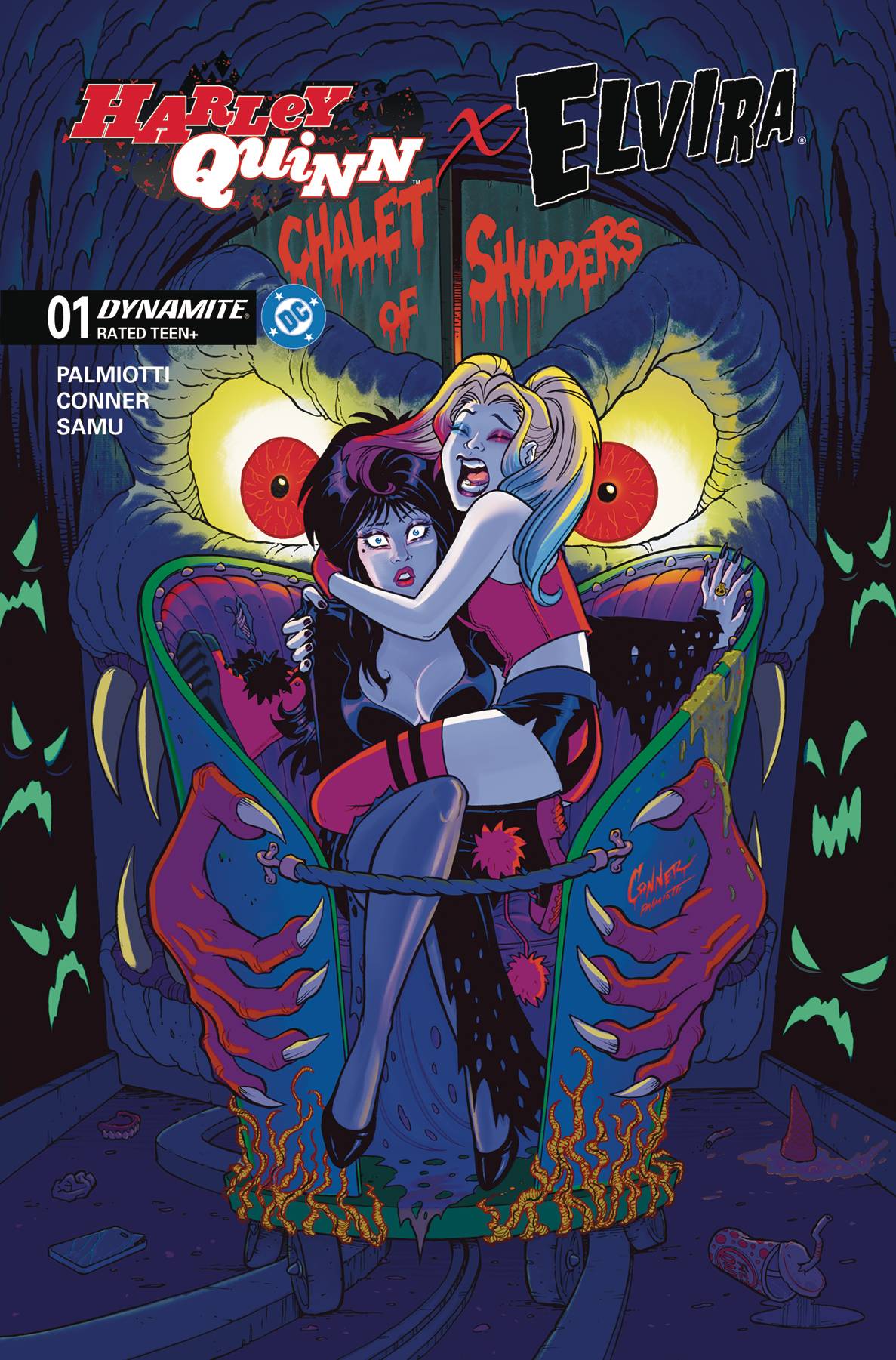HARLEY QUINN X ELVIRA #1 CVR P 15 COPY INCV CONNER 2 FOIL (C
