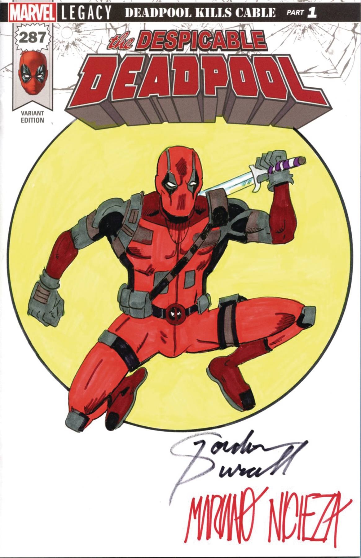 DF MARVEL CVR ART SGN & REMARK PURCELL & NICIEZA DEADPOOL SK