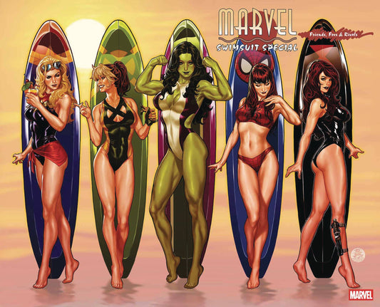 DF MARVEL SWIMSUIT SPECIAL FRIENDS FOES RIVALS #1 BROOKS SGN