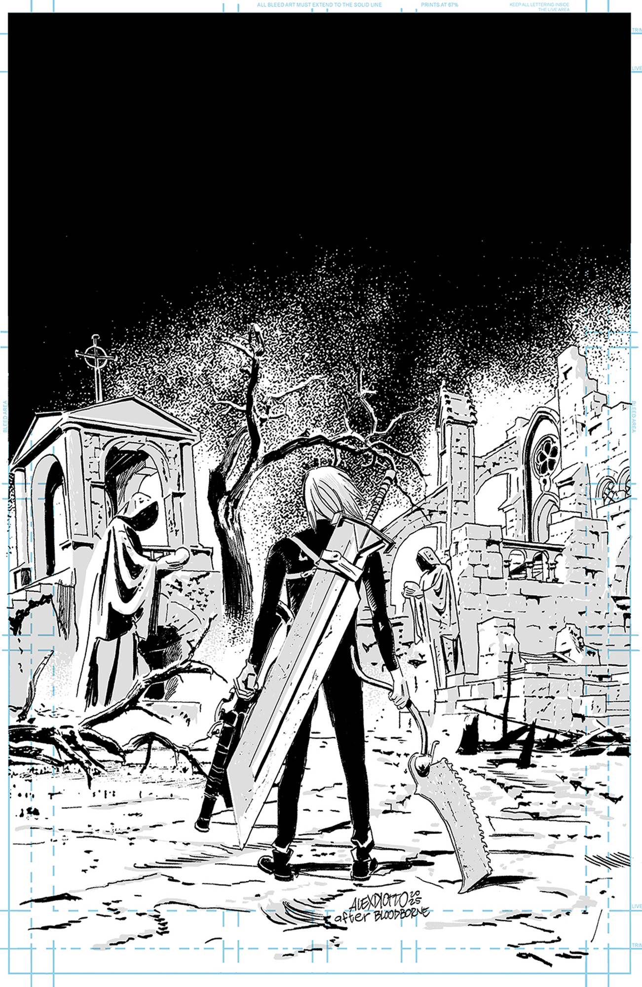 LOST FANTASY #4 CVR D INC 1:25 ALEX DIOTTO B&W VIRGIN VAR