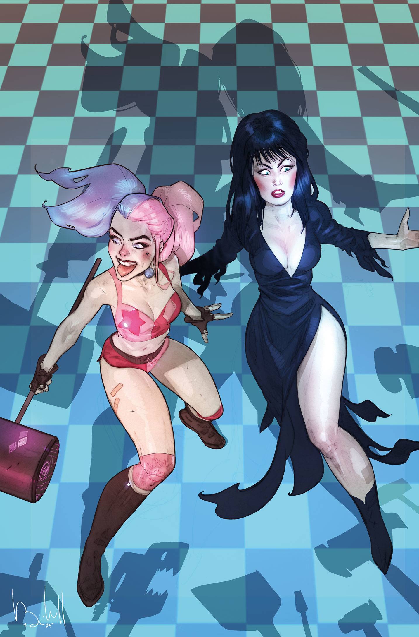 HARLEY QUINN X ELVIRA #2 CVR L 10 COPY INCV BEN CALDWELL VIR