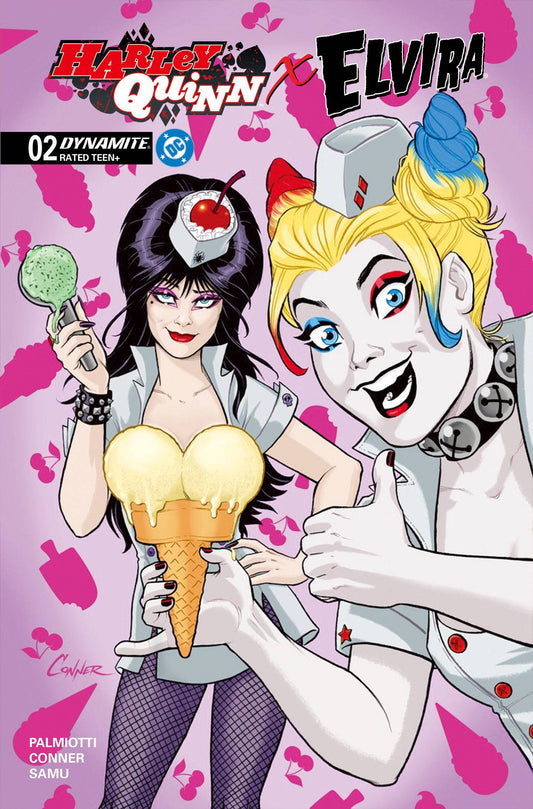 HARLEY QUINN X ELVIRA #2 CVR N 15 COPY INCV CONNER 2 FOIL (C