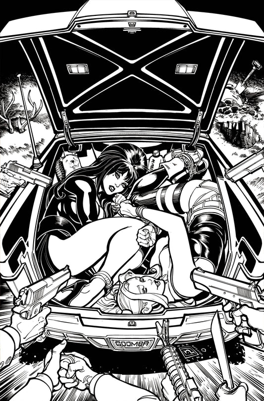 HARLEY QUINN X ELVIRA #2 CVR O 15 COPY INCV LINE ART VIR (C: