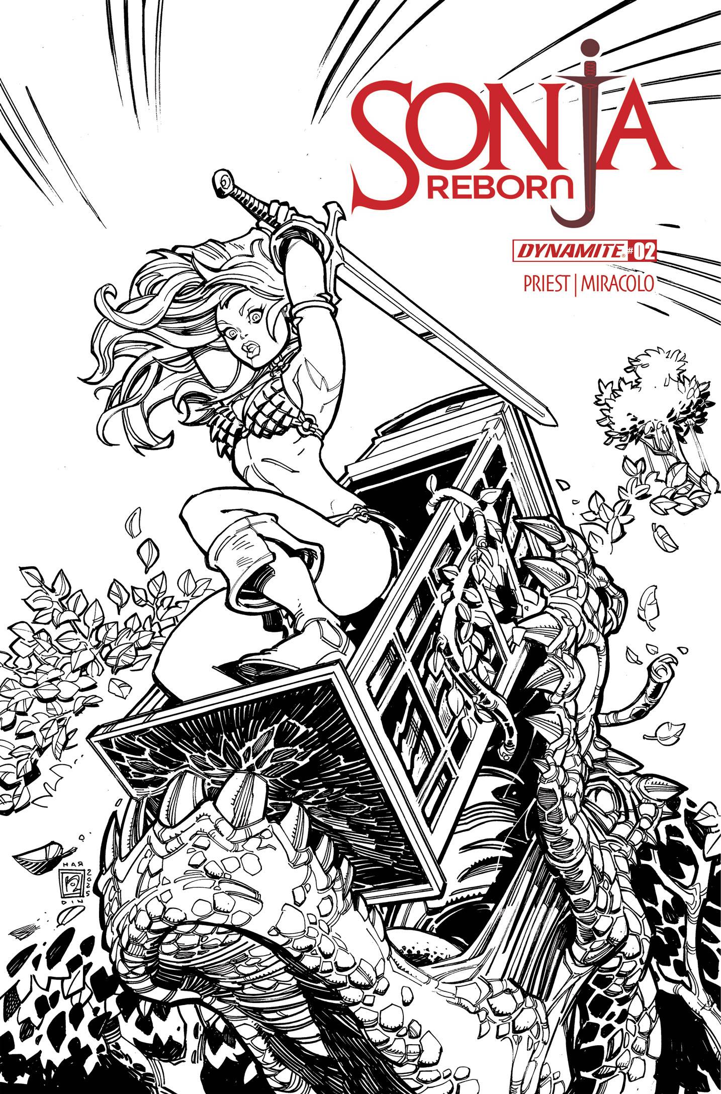 SONJA REBORN #2 CVR H 10 COPY INCV CHAD HARDIN LINE ART