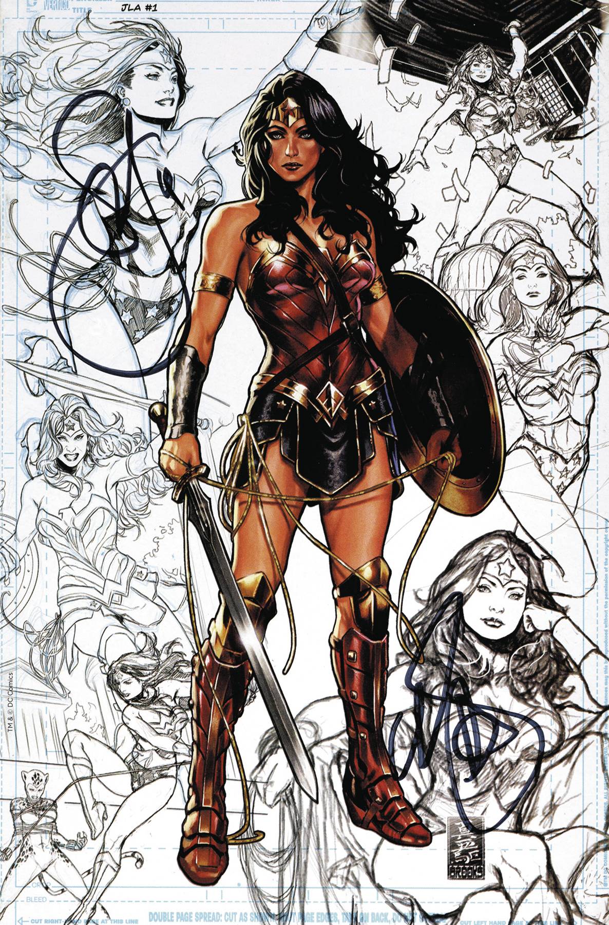 DF JUSTICE LEAGUE #1 CSA EXC VIRGIN SNYDER & BROOKS SGN (C: