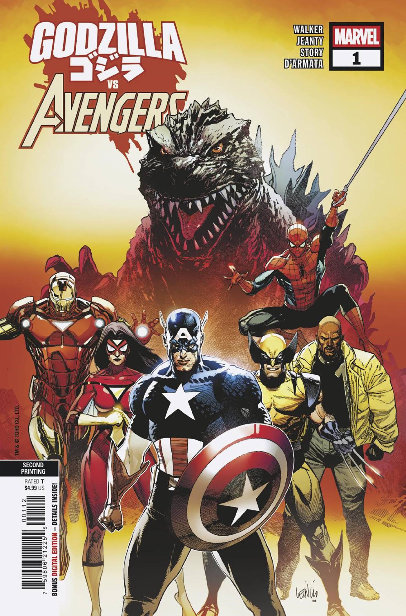 GODZILLA VS AVENGERS #1 2ND PTG CVR A LEINIL YU